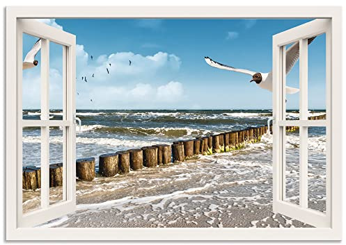ARTland Wanddeko Wandbild Alu Verbundplatte für Innen & Outdoor Bild Landschaften Fensterblick T5QT