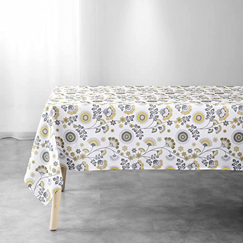 douceur d'intérieur, Nappe Rectangle (145 x 240 cm) Garance Jaune, Polyester Imprimé