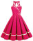 Femme Robe Soirée Cocktail Vintage rétro année 1950 Audrey Hepburn pin-up Rockabilly Swing Robe Halter Chic et Elegante Rose M