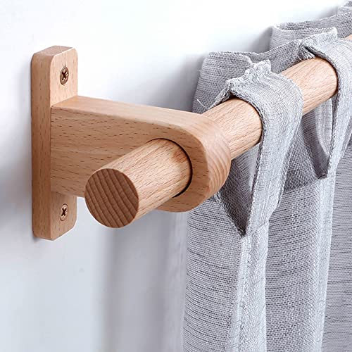 ZAQYCM Rail de Rideau, Tringle Rideau Bois Tringle À Rideau De Fenêtre pour Rideaux À Œillets, Tringle À Draperie Ronde Occultante pour Porte Coulissante, Chambre À Coucher Et Porte(60cm/23.6 in)