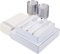 Square Dishes Plates Cups Cutlery for 25 on Special Occasions,175 Pieces of Reusable Plastic Dinnerware for Dinners, Birthdays, Valentines, Parties, Easter, Weddings, Summer Celebrations(Silver)