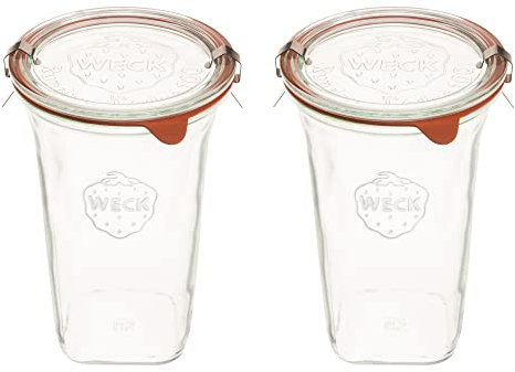 Weck 769 – Großes Quadro-Glas (2 Stück, 795 ml, modern und elegant, Glas, Quadro)