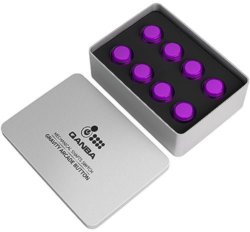 QANBA Gravity KS Mechanical Shafts Silent Pushbutton 30mm Snap-in (Boxed) (Clear Violet D03(8 pcs))