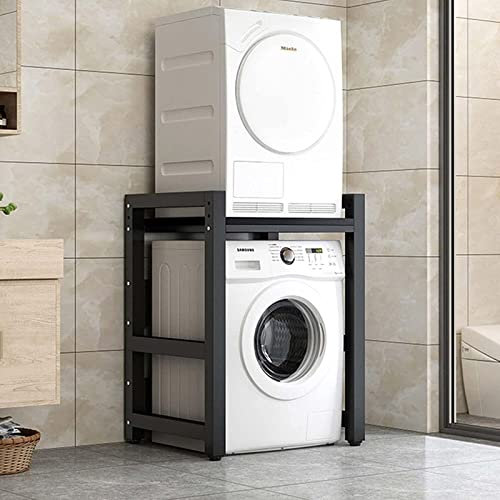 Delorm Lavatrice Scaffale Tamburo Lavastoviglie Ripiano Di Stoccaggio Piano 2 Livelli Asciugatrice Superiore Impilabile Rack Adatto Per Bagno, Cucina, Balcone, Lavanderia, Capacità Portante 300kg
