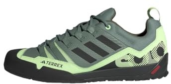 Adidas Unisex Terrex Swift Solo 2.0 Hiking Shoes, Silver Green/Core Black/Green Spark, 48 EU