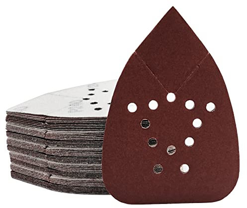 240 Grit Mouse Sander Sandpaper, 50PCS Sanding Pads for Mouse Palm Sanders, Hook and Loop Sandpaper, Triangle Sanding Pads for Black and Decker Mouse Sanders and Many Other Palm Sanders (240 Grit)