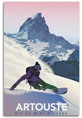 JOOEL Vintage-Poster, Snowboard-Poster, dekoratives Gemälde, Leinwand, Wandposter und Kunstbild, modernes Familien-Schlafzimmer, Dekoration, Poster, 50 x 75 cm