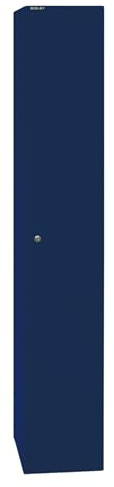 Bisley Garderobenschrank Office mit Schloss aus Stahlblech, 1 Fach mit Hutboden & Kleiderstange - Kleiderspind abschließbar, Spind Tiefe: 45,7 cm - Farbe: oxfordblau