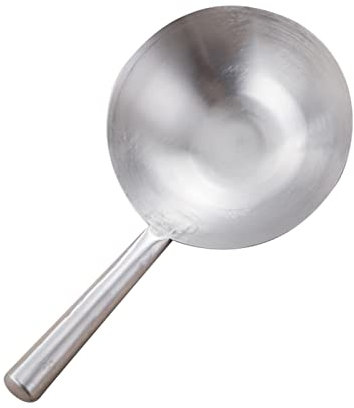 Cucharón de acero Gadgets de cocina gruesos Pot de madera de madera/acero inoxidable sin recubrimiento Chef antiadherente cocinando wok sopa grande cuchara wok Cuchara para cocinar y servir sopa (Col