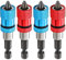 Saipor 4 Stück Bithalter magnetisch mit einstellbarer Schraubentiefe Sechskant 1/4 Zoll Drywall Screwdriver Bit Holder inkl. 4 Schraubendreherköpfe PH2 für Trockenbau Bit (rot + blau)