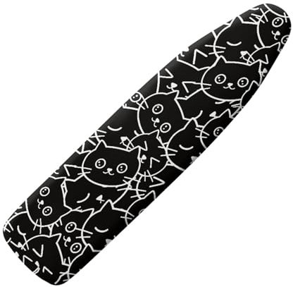 Dajingkj Housse de table à repasser, noire, pour centrale vapeur, avec élastique élastique, 130 x 45 cm, avec fermetures Velcro, lavable, élastique, pour décoration de la maison, taille L