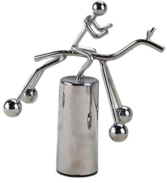 KGADRX Kreative Schaukel Humanoiden Reiten Desktop Perpetuum Motion Extra Große Ball Ornamente Für Mini Büro Statue Ornamente für Zuhause