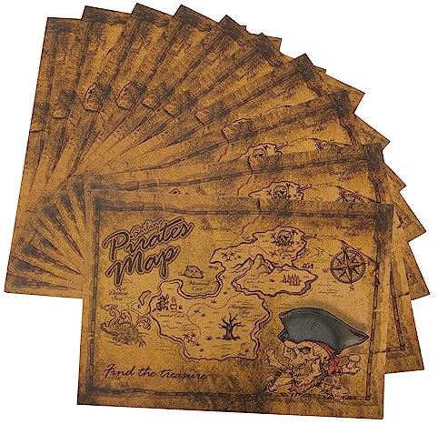 TOYANDONA 10St Schatzkarte spaß the adventures verkleidung spielsachen Seekarte der Piraten Karte zur Schatzsuche Halloween-Dekorationen Karte der Schatzsuche Spielkarte Schatzsuche Papier