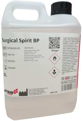 Surgical Spirit BP 2 Litre - Antiseptic Solution for Skin Cleansing and Disinfection - Ideal for Medical and Surgical Use - Bulk 2L Bottle