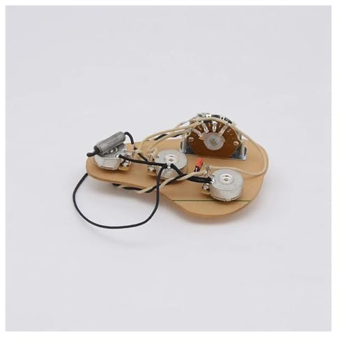 HJKLBGT Gitarre Wiring Hareness Set SSS Single Pickups Loaded Vorverdrahteter E-Gitarren-Kabelbaum Vorverdrahtetes Kit 3X 250K Messing Cts Potentiometer + 5-Wege-Schalter(3/4)