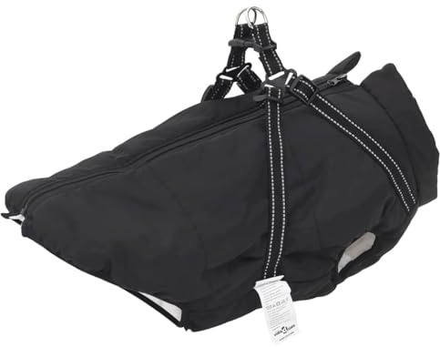 vidaXL Hundemantel mit Geschirr Wasserdicht Reflektierend Schwarz L48