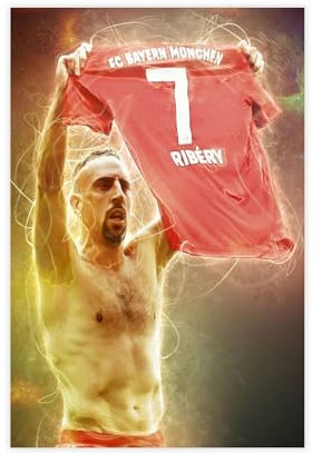 ocvdfss Franck Ribery Leinwand-Poster, Wandkunst, Dekordruck, Bild Gemälde für Wohnzimmer, Schlafzimmer, Dekoration, 30 x 45 cm