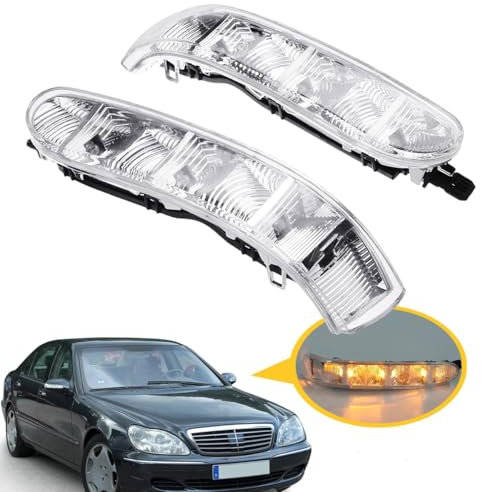 YFYANFEI Links Rechts Außenspiegel Blinker für Mercedes-Benz W220 W215 S CL Class CL500, Blinkerersatz, Inkl. Glühlampengläser, 2208200521 2208200621,Left