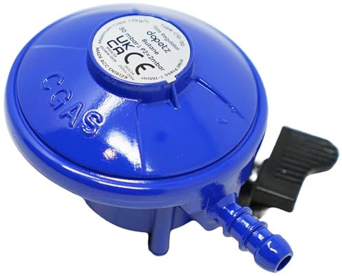 Dapetz ® Détendeur de gaz butane à clipser avec 30 mbar compatible avec entrée Calor Flogas 21 mm caravane camping-car pour bouteille de gaz Flogas Calor 7 kg, 13 kg et 15 kg