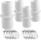 IXOKEV 4PCS Raccordo Tubo Piscina 38mm a 38mm + 8 PCS Fascette Stringitubo, Connettori Tubi Piscina, Adattatori Tubi per Piscina, Doppio Raccordi Tubo, Connettore per Tubo Flessibile