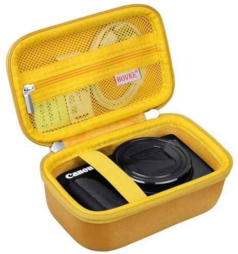 BOVKE Hard Shell Digital Camera Case for Canon PowerShot SX740 / SX730 Digital Camera, Compact 4K Vlogging Small Cameras Travel Carrying Storage Bag, Yellow