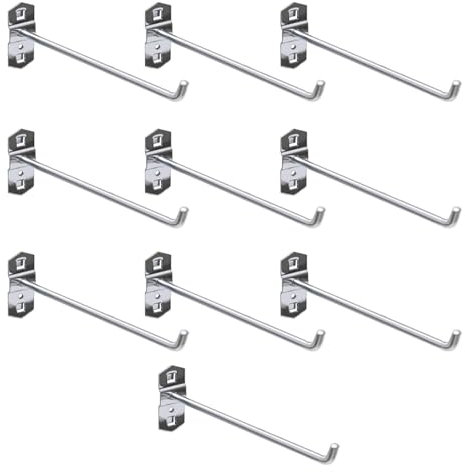 10 Stücke Supermarkt Regal Haken, Heavy Duty Quadrat Loch Platte Haken, Metall Display Regal Haken für Supermarkt Garage Einzelhandel (200mm)