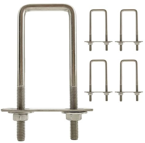 duoyif U Bügel U-Schrauben 30 mm x 95 mm M6 5Stück, Vierkant U-Bolzen 304 Edelstahl Mit Muttern Rahmenplatte Runde Unterlegscheiben, Bügelbolzen Für Rohr Befestigung Auto Abschleppen (M6 30x95mm)