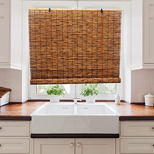 PZOFERLIN Volets roulants en Bambou pour l'extérieur Stores enrouleurs d'extérieur en Bambou, Stores Romains for terrasse et pergola(W:50 x H:135 cm)