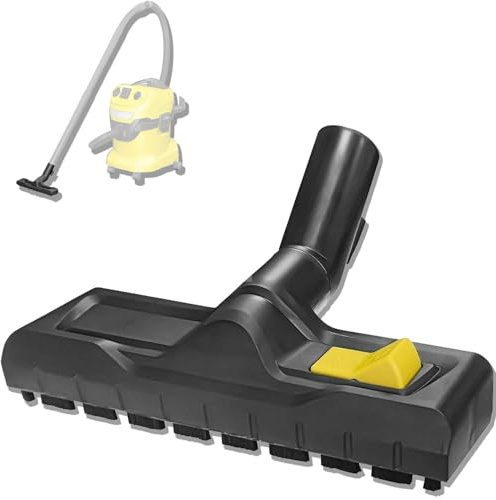 Bodendüse kompatibel mit Kärcher WD3 WD4 WD5 WD6, 35mm Ersatzdüse | Trocken- & Nasssaugdüse mit Fußschalter und Seitenrädern für Hartboden & Teppich