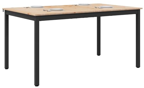 vidaXL Esstisch Natur 140 x 80 x 75 cm Massives Kiefernholz