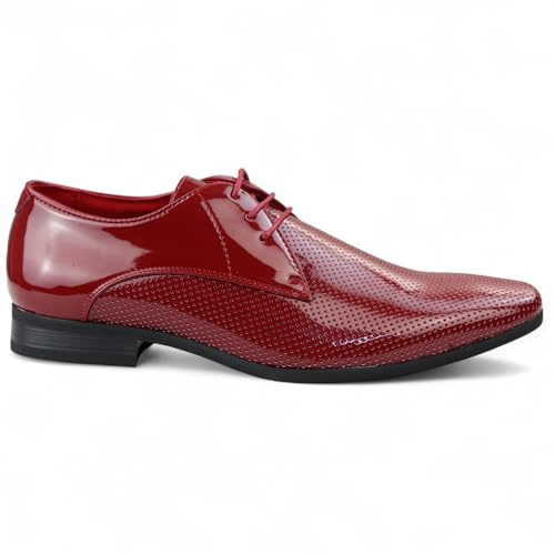 Infinity Leather Dolcetto Herrenschuhe, rot, spitz zulaufend, mit perforiertem Innenfutter