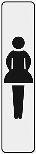 Metafranc Klebeschild Symbol: Damentoilette - 200 x 48 mm / Beschilderung / Infoschild / Türschild / Gewerbekennzeichnung / Grundstückskennzeichnung / Orientierung / 504200