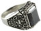 myringshop Herrenring Onyx Lilien Ring Biker Siegelring 925 Sterling Silberring (62 (19.7))