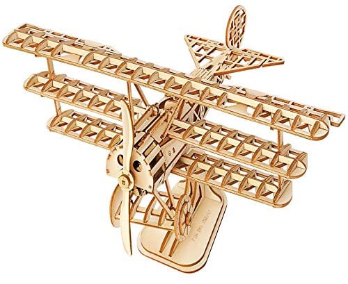 Rolife Woodcraft Baukasten 3D Holz Puzzle Kits DIY Spielzeug Geschenk für Kinder, Jugendliche und Erwachsene (Airplane)