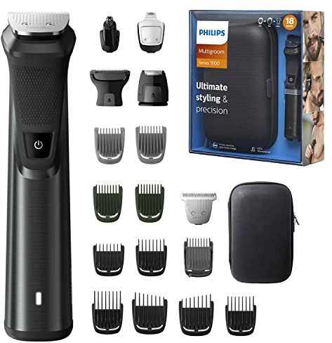 Philips Multigroom Serie 7000 18-in-1, Gesicht, Haare und Körper mit DualCut-Technologie (Modell MG7785/20)