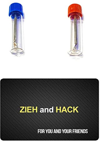 M&M Smartek 2er Pack Baller-Fläschchen mit Teleskoplöffel inkl. Zieh and Hack Karte für Schnupftabak | Schnupfset | Glas Dosierer | Portionierer | Spender | Dispenser | - Menge wählbar (2er Pack)