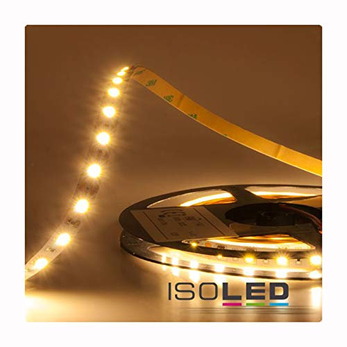 IsoLED Marken LED Strip 10 Meter, 24V, 4,8W/m, IP20, 2500Kelvin, Ultra warmweiß, 250lm/m, CRI80, dimmbar, flickerfree
