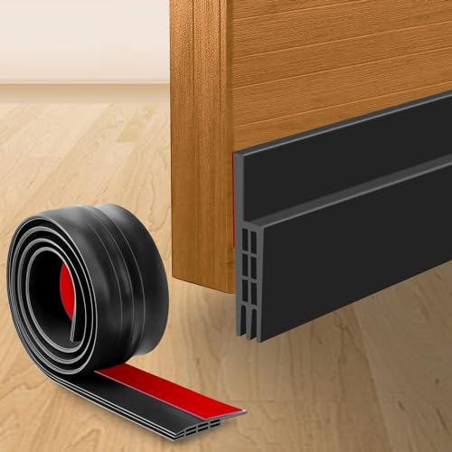 YOUSHARES Zugluftstopper für Türen 100cm - 1M Premium Türdichtung Selbstklebend (Schnell & einfach Angebracht) Ideal auch als Schallschutz, Kälteschutz & Haustür Dichtung (Schwarz)