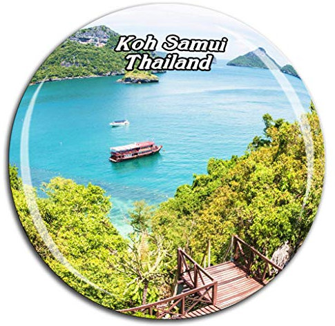 Weekino Ko Phangan KOH Samui Thailand Kühlschrankmagnet 3D Kristallglas Tourist City Travel Souvenir Collection Geschenk Stark Kühlschrank Aufkleber