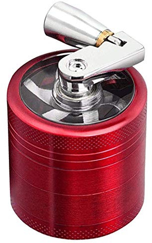 Queen.Y Smerigliatrice per Erbe a 4 Strati Smerigliatrice per Erbe Aromatiche in Lega di Zinco con Manico Del Mulino per Utensile da Cucina per Macinare Spezie Nero