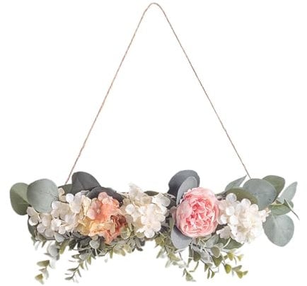 Amosfun Wanddeko FrüHling TüRkranz HochzeitstüRkranz Kunstblumengirlande Seidenblumenkranz FüR Restaurant Und Café Dekoration