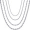 OSTAN Herren/Damen Halskette Edelstahl Verdrehte Kette Breite 4.0 MM Länge 80 cm Silber