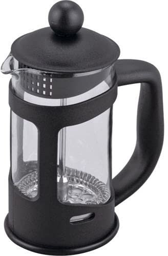 Coffee Plunger Cafetiere French Press Coffee Maker – Various Cup Classic Glass Holder with Black Handle & Lid Camping Camper Van Outdoor Indoor Cups Black (8 Cup (1000ml))