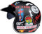 Woljay Retro Motorradhelm 3/4 Jethelm Halbhelme Motorrad Jethelm mit Schild Sonnenblende für Männer Frauen Erwachsene ECE 22/05 DOT Approved (Groß, Graffiti-Schwarz)
