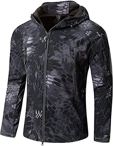 VADOOLL Herren Taktische Jacke Softshell Fleece Kapuzen Outdoor Mantel Warme Winterjacke Militär Softshell Taktische Jacke (heimang,M)