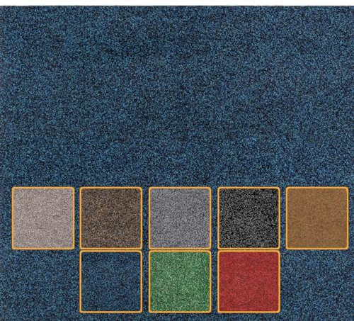 ANRO Fußmatte Schmutzfangmatte waschbar wasserdicht robust Schmutzfänger für Eingang, Haustür, Flur, Küche, Schlafzimmer Poet 90x150cm Carpet Blau