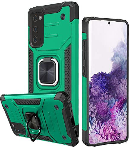 Honeyview ShockProof Case for Samsung Galaxy S20 with Ring Kickstand, Bumper Armour Phone Cover for Samsung Galaxy S20 - Dark Green