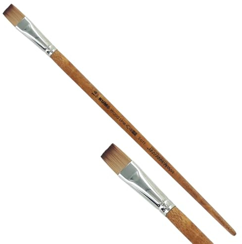 KUM - Acryl- und Ölpinsel Wood Line Flach Größe 16 | Malpinsel für Künstler, Künstlerbedarf für Acrylmalerei und Ölmalerei