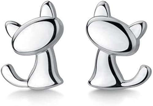 BSLVWG Süße Katze Ohrstecker S925 Sterling Silber Minimalistisch Schönes Haustier Tier Winziger Knorpelohrring Ohrstecker Piercing Hypoallergen Schmuck Geschenke für Frauen Mädchen