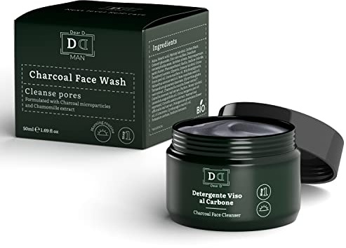 Dear D Männer Face Wash | Aktivkohle Gesichtsreinigung Mit Antbakterieller Und Peelender Wirkung | Perfekt Für Fettige Und Trockene Haut | Reisetaugliche Gesichtsreiniger 50ml